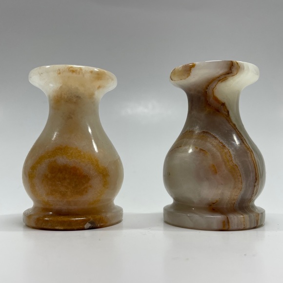 Vintage Natural Onyx Candle Holder Set of 2 - Picture 2 of 6